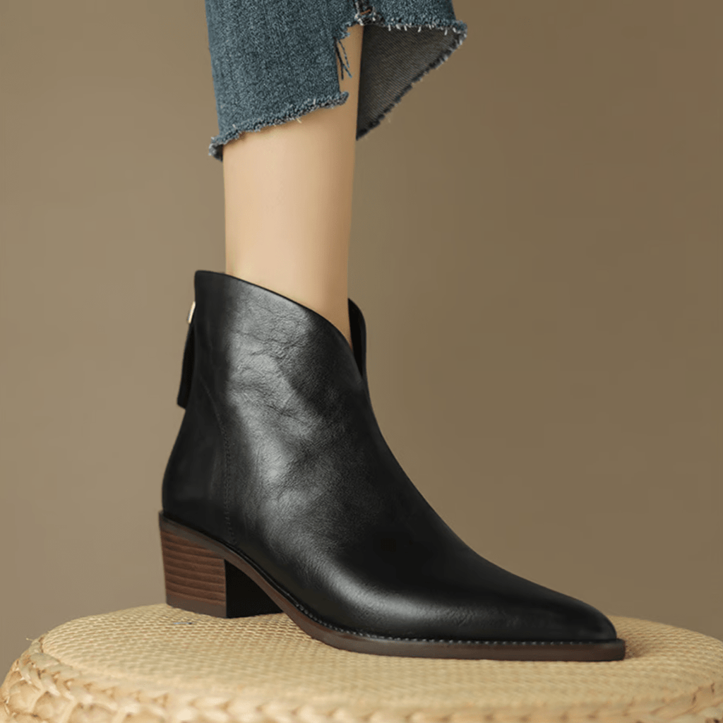 Barbara | Luxury Low-Heel Suede Booties