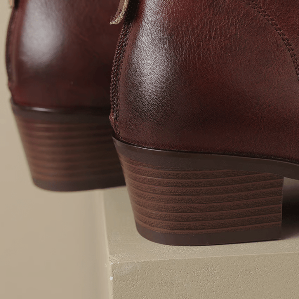 Barbara | Luxury Low-Heel Suede Booties