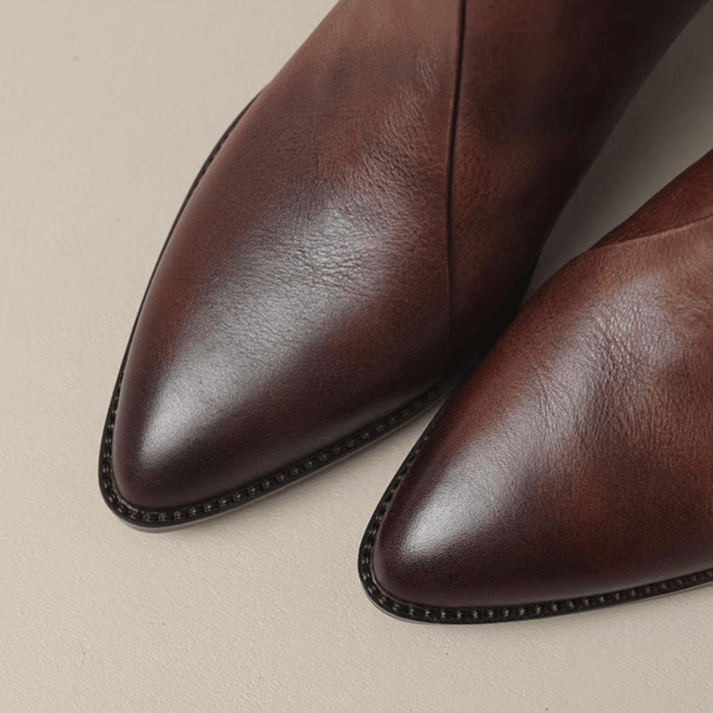 Barbara | Luxury Low-Heel Suede Booties