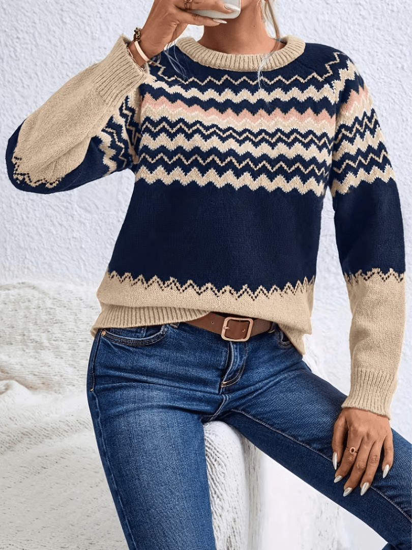 Isabelle | Striped Color Block Sweater
