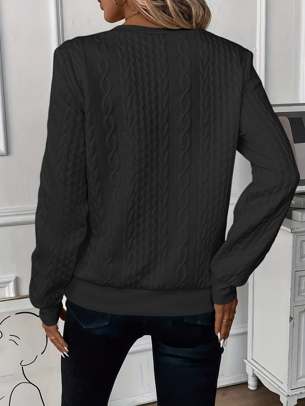 Amalie | Ladies' zip-up cable knit jumper