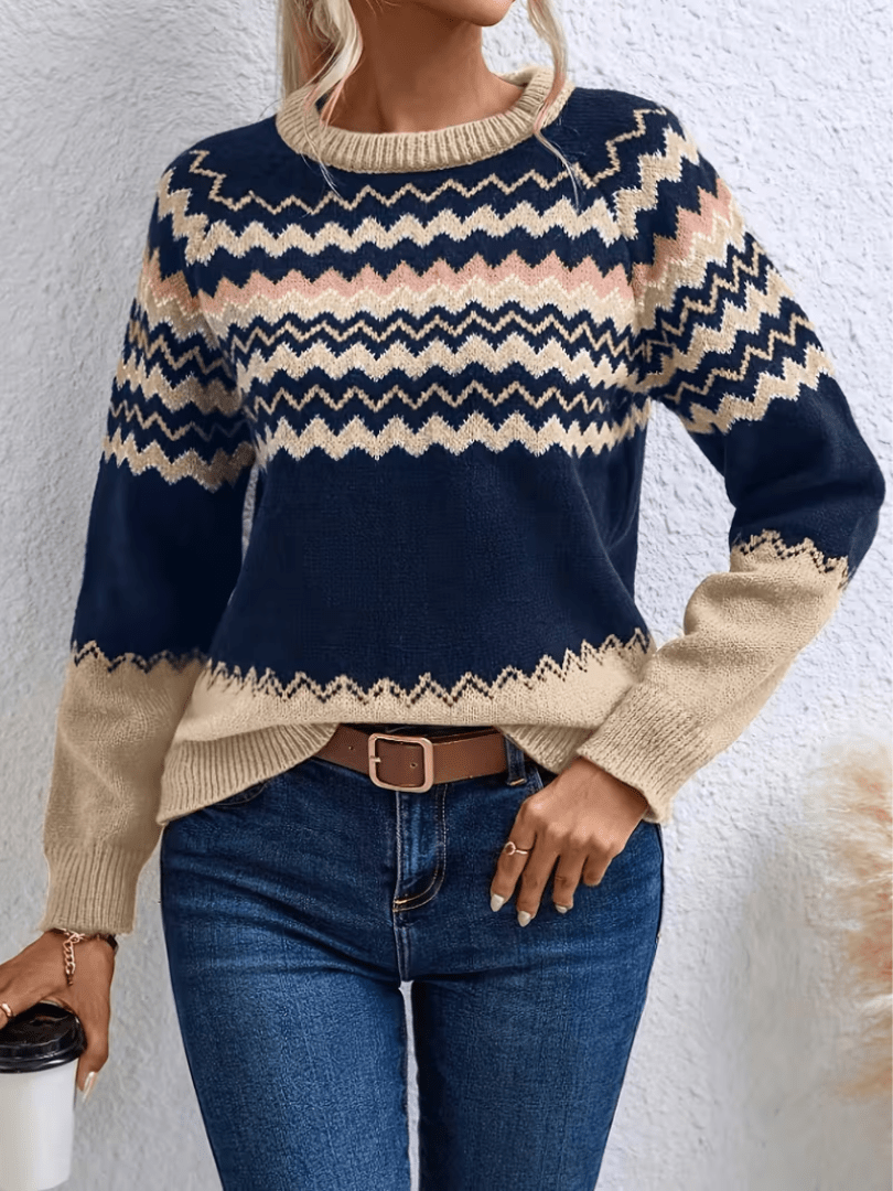Isabelle | Striped Color Block Sweater
