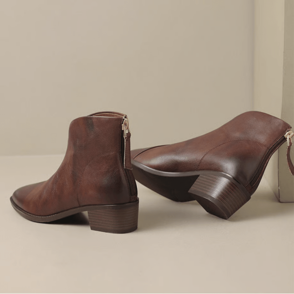 Barbara | Luxury Low-Heel Suede Booties