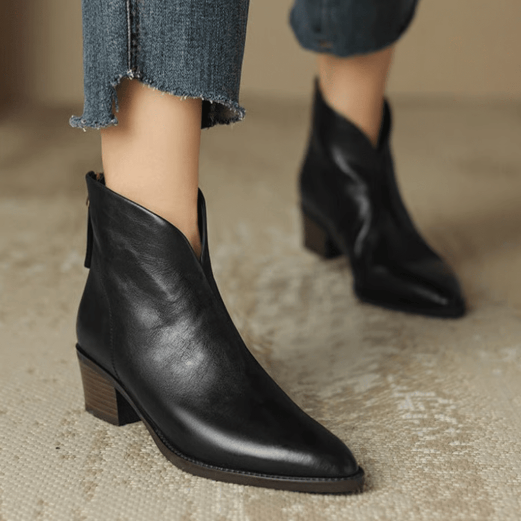 Barbara | Luxury Low-Heel Suede Booties