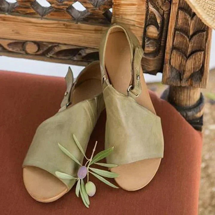 Alison | Minimal Olive Sandals