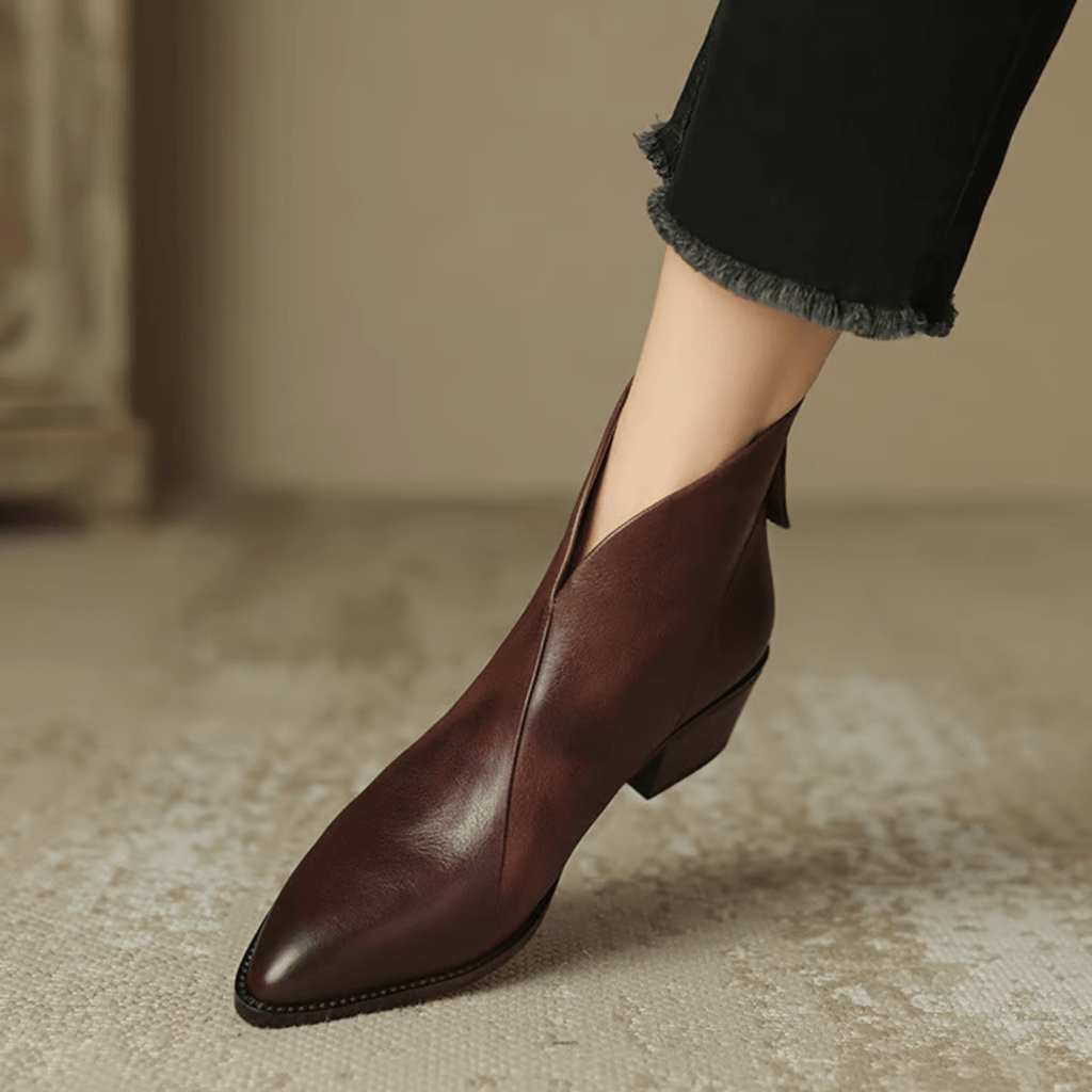 Barbara | Luxury Low-Heel Suede Booties