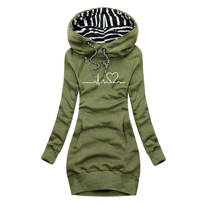 Adèle | Sweater Dress with Heartbeat Print