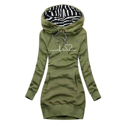 Adèle | Sweater Dress with Heartbeat Print