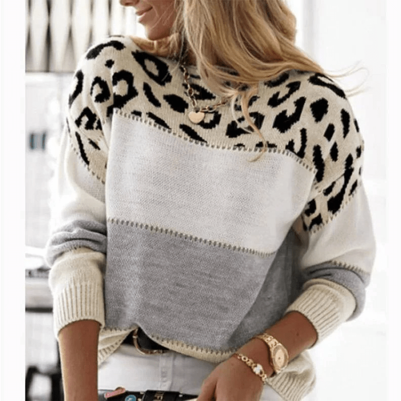 Cheyenne | Casual Sweater with Leopard Design