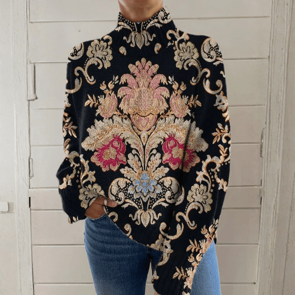 Ava | Vintage Floral Knit Sweater