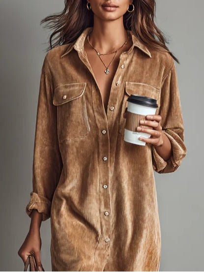 Beatriz | Corduroy Loose-Fit Midi Dress