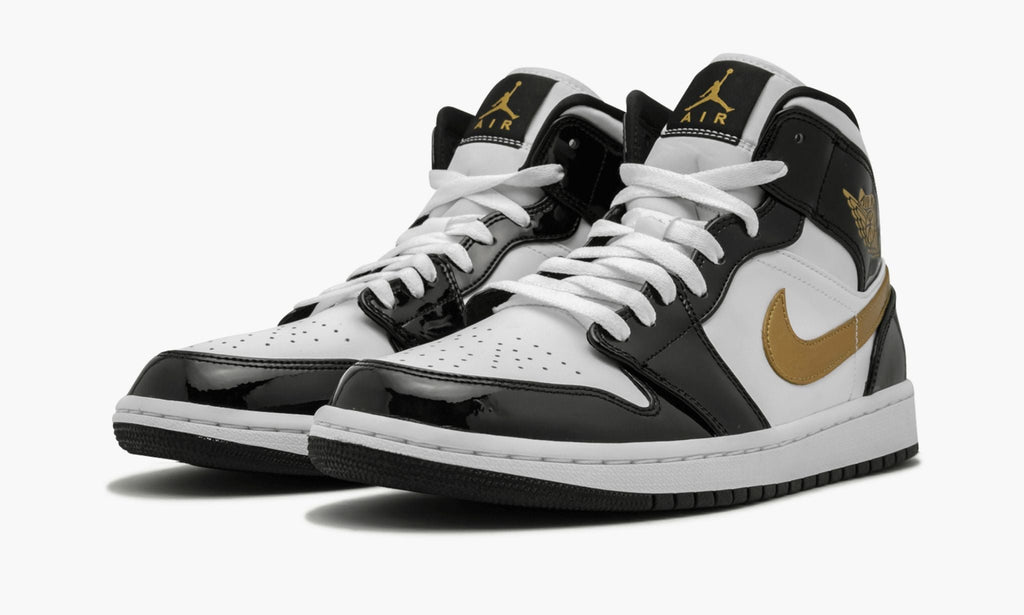 Air Jordan 1 Mid SE ¡°Black Gold Patent Leather¡±