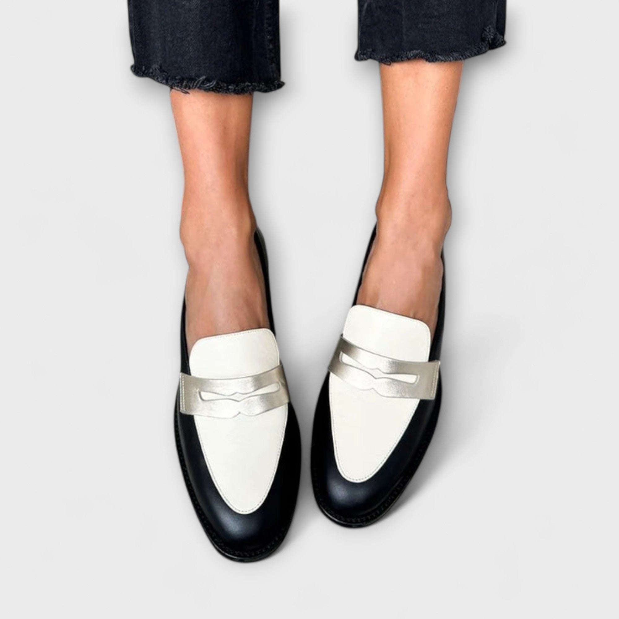 Elena | Shimmering Black Moccasins
