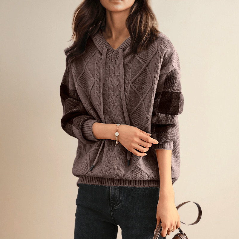 Emily | Cable Knit Hoodie Sweater