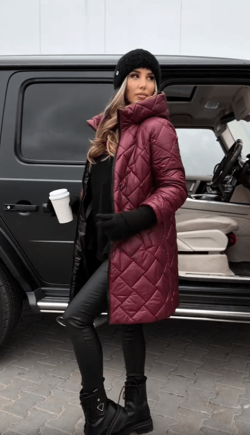 Katy | Elegant Quilted Down Jacket with Hood